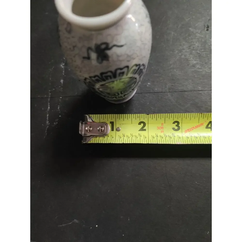 Vintage Blue And White Porcelain Miniature Vase Chinoiserie Asian Decor 4